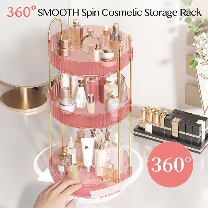 Rotating Makeup Organizer Countertop, Skincare Organizers, Spinning Perfume - Image 5