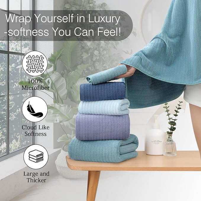 18 Piece Family Bath Towel Set Include 6 Bath Towels, 6 Hand Towels and 6 - Image 5