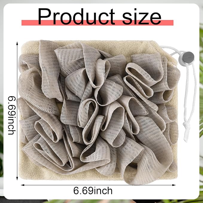 3 Pcs Washcloth Loofah Combo, 2 in 1 Bath Loofah Sponge - Image 3