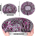 4 PCS Shower Caps for Women, Elastic and Reusable Bath Caps, Double Waterproof - Image 4