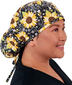 Sparkling EARTH Big Hair Ponytail Classic Surgical Style Scrub Working Cap - Image 3