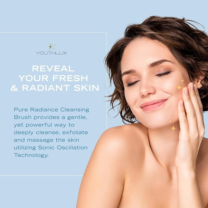 Pure Radiance, Vibrating Facial Cleansing Brush, Electric Face Scrubber - Image 5