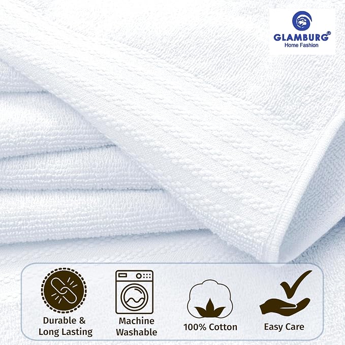 GLAMBURG Ultra Soft 8-Piece Towel Set - Image 2
