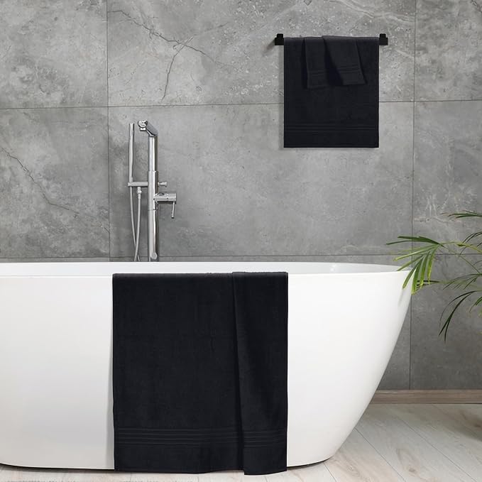 BOUTIQUO Ultra Soft 3 Pack Cotton Towel Set, Contains a Bath Towels 28x55 inch - Image 5