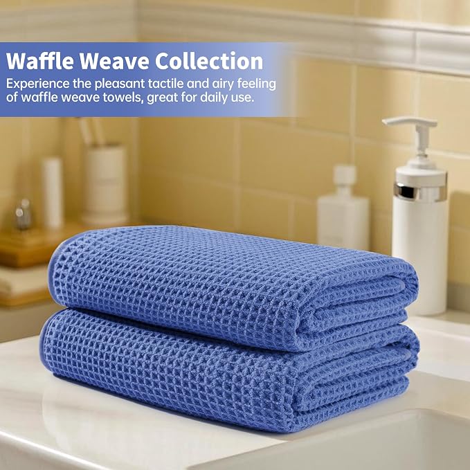 MICROFI New Microfiber Waffle Bath Towels, 2 Pieces, Fast Drying, Lint Free 430 - Image 6