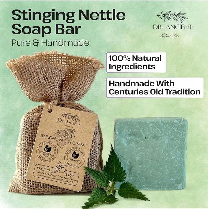 Dr.Ancient Stinging Nettle Soap Bar, Organic Soap Bars Handcrafted the - Image 3