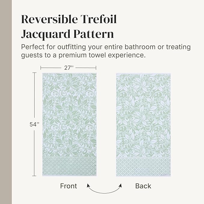 Modern Threads Botanical Vine 6-Piece 100% Cotton Towel Set – Reversible Yarn - Image 6