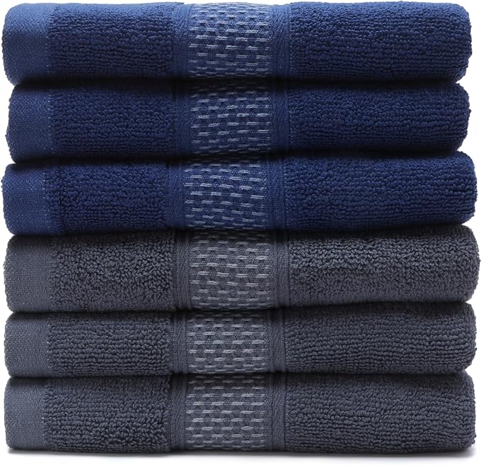 Cotton Hand Towels Set, 6-Piece Set, Super Absorbent Quick Drying, Bathroom - Image 4