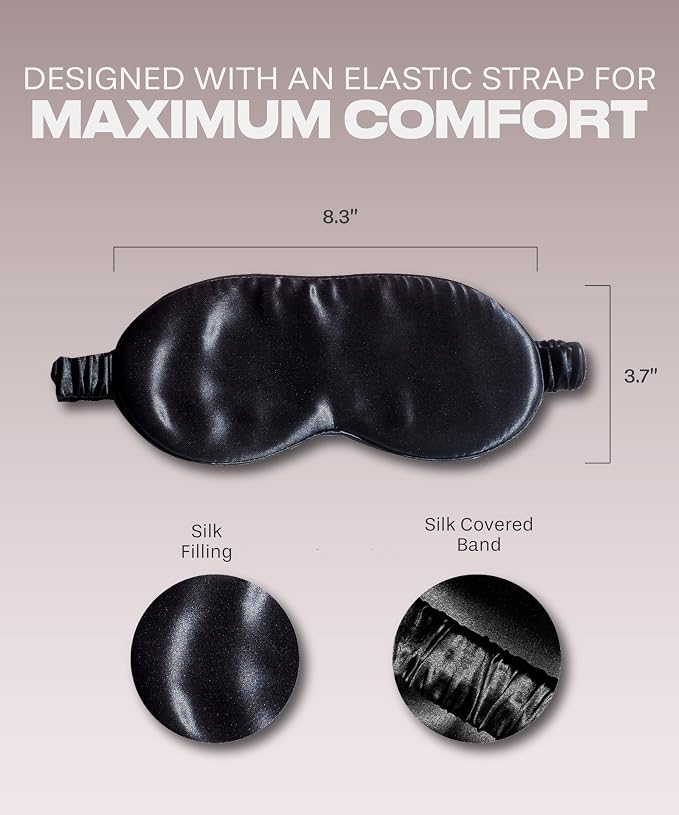 SUNDAYSILKS™ Exclusive Mulberry Silk Sleep Mask | Soft Eye Covers, and - Image 6