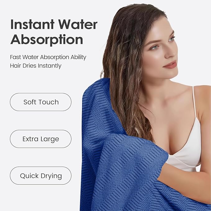JML Microfiber Bath Towels, Large Bathroom Towel 2 Pack, Super Absorbent and - Image 4