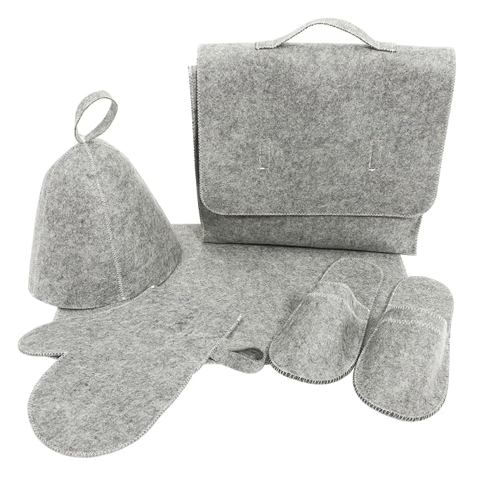 MERRYHAPY 1set Felt Sauna Hat Thick Water Absorbent Sauna Gloves Comfortable by MERRYHAPY