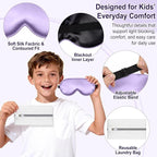 Kids Sleep Mask, Kids Eye Mask for Boys Girls, Kid Silk Eye Masks - Image 2