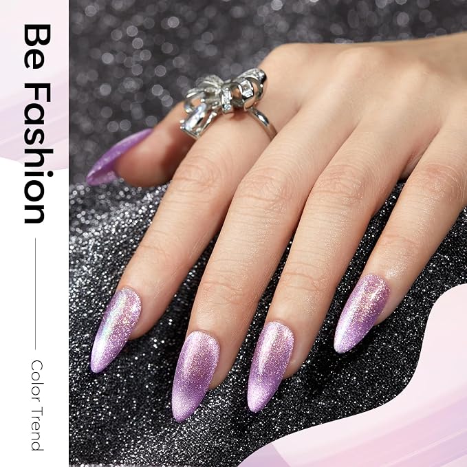 modelones Holographic Glitter Cat Eye Gel Nail Polish Kit 6 Colors - Image 5
