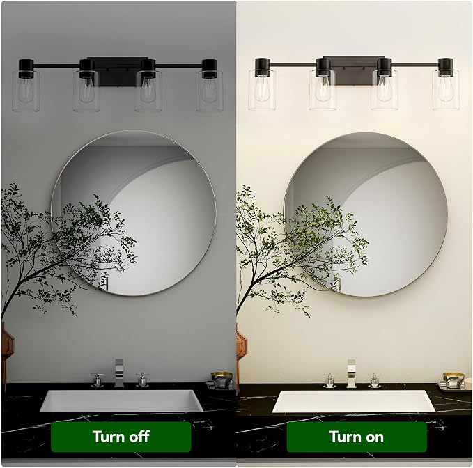 4-Light Modern Vanity Light Fixtures Over Mirror, Matte Black Bathroom Light - Image 6