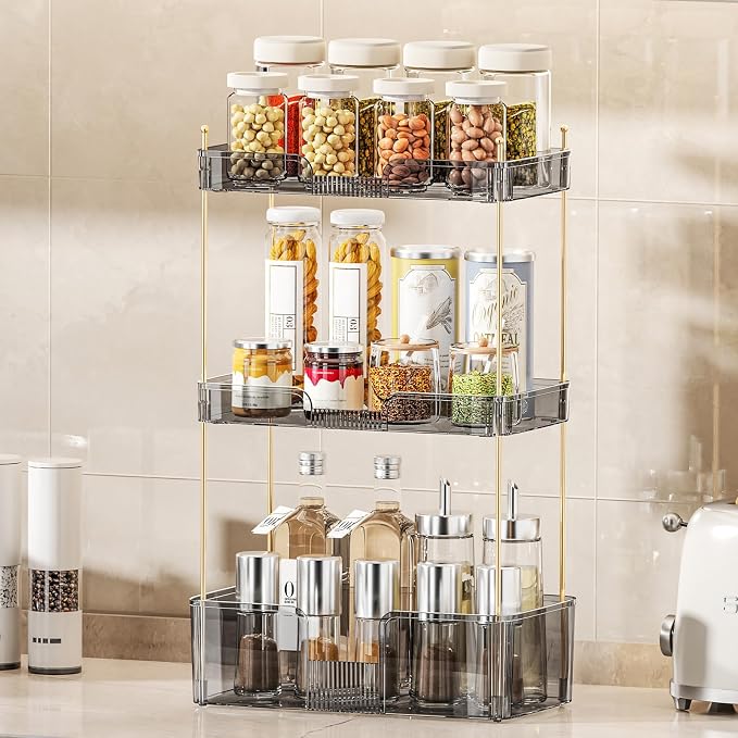 Akinbas 3 Tier Bathroom Organizer Countertop Makeup Perfume Tray Skincare - Image 7