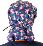 Sparkling EARTH Banded Bouffant Surgical Scrub Ponytail Working Caps and - Image 2
