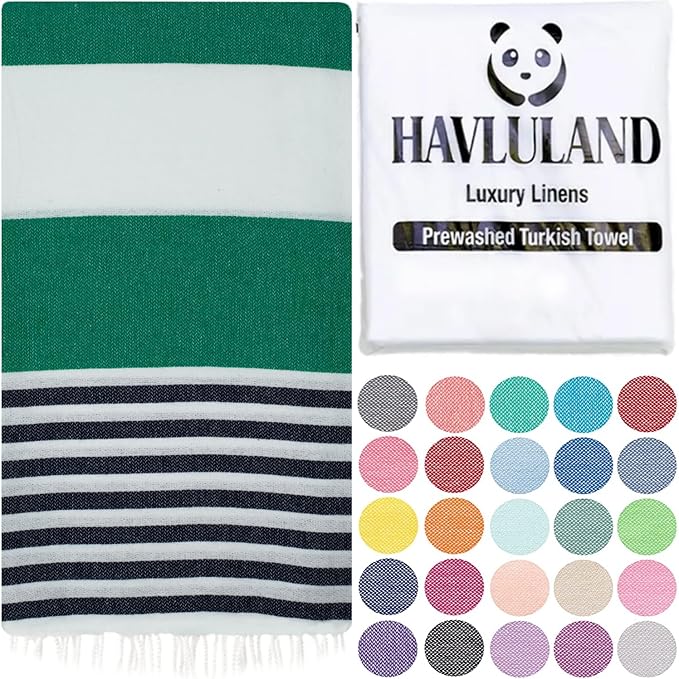 HAVLULAND Turkish Beach Towels, Oversized 40"x72" Turkish Bath Towel, Highly by Havluland