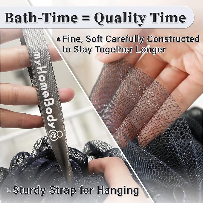 myHomeBody 60g Loofah Sponge, Body Scrubber, Bath Sponge, Loofah - Image 3