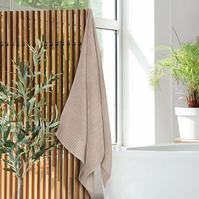 GLAMBURG Ultra Soft 4 Pack Oversized Bath Towel Set 27x54 inches, 100% Cotton - Image 4