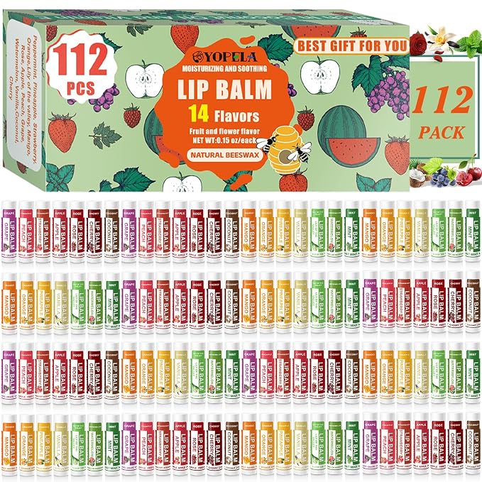 YOPELA 112 Pack Natural Lip Balm Bulk Lip Moisturizer by yopela
