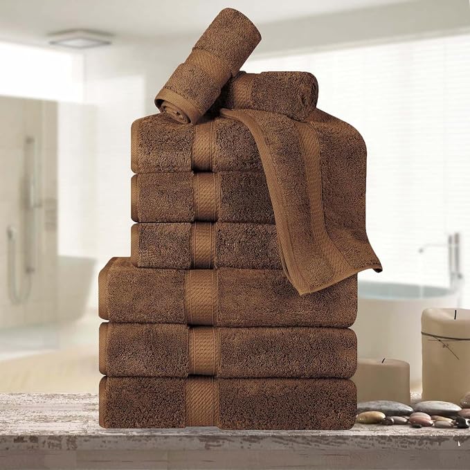 Superior Egyptian Cotton Pile 9 Piece Towel Set, Includes 3 Bath, 3 Hand - Image 2