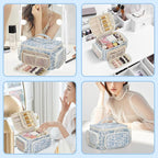 Makeup Bag with Multi-Pockets, Travel Cosmetic Bag with 2 Transparent Side - Image 7