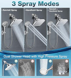 Dual Filtered Rain Shower Head Combo, High Pressure 10 Modes Handheld Shower - Image 6