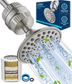 Cobbe 6-Setting High Pressure Filtered Shower Head Combo, Detachable Rain by Cobbe