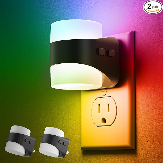 L LOHAS LED Colored Night Lights Plug into Wall, 3 Brightness Level, 1W Low by LLOHASLED