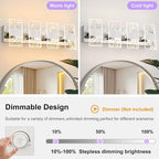 Modern LED Bathroom Light Fixtures Dimmable 4-Light Chrome Vanity Light - Image 4
