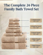 Lane Linen 100% Cotton Towel Set - Image 3