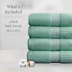 NY Loft 100% Cotton Bath Towel 4 Pack | Super Soft & Absorbent Quick-Dry Bath - Image 2