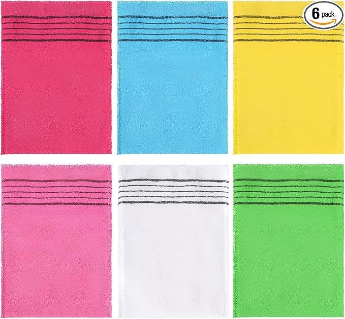 6 PCS Korean Scrub Mitt, Korean Italy Towel Korean Washcloth Exfoliating by Unknown