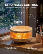 Essential Oil Diffuser with Himalayan Salt Lamp, 350ml Ultrasonic Aromatherapy - Image 6