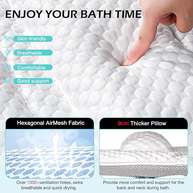 Full Body Bath Pillow for Bathtub, Thick Soft Tub Cushion - Image 4