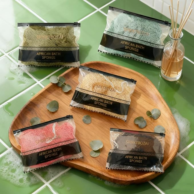 SPMKTBOZAI African Net Sponge Authentic, Loofah Exfoliating Body Scrubber Bath - Image 3