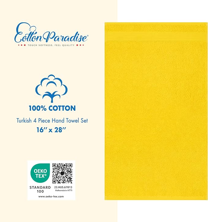 Cotton Paradise Hand Towels for Bathroom, 100% Cotton Turkish 4 Piece Hand - Image 4