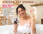 2 Pack African Net Sponge Exfoliating Body Scrubber Bath Sponge - Image 3