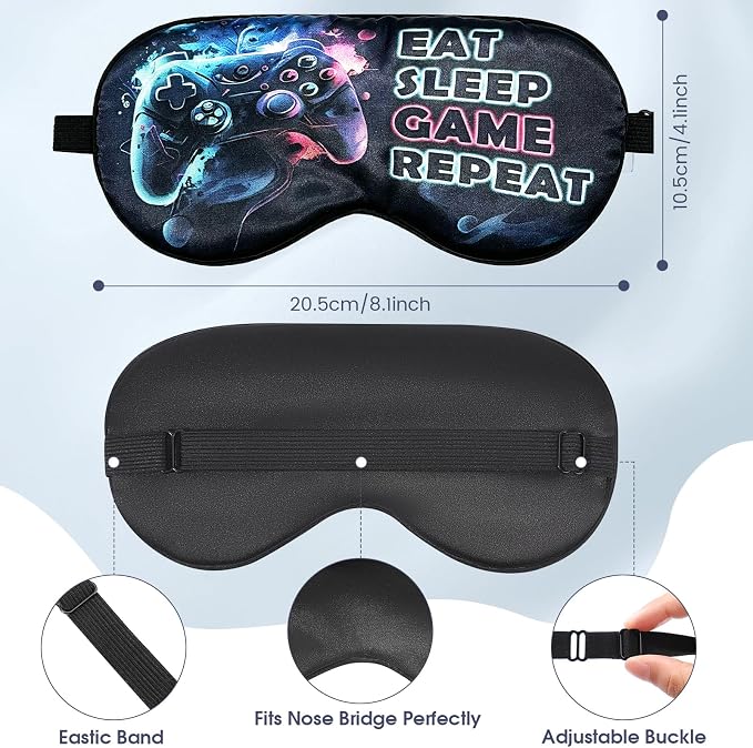2 Pcs Boys Sleep Eye Mask, Guys Blackout Sleeping Silk Mask - Image 3