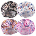 4 PCS Shower Caps for Women, Printing Bath Caps, Double Layers Shower Cap by CHFONGDIRECT