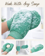 Exfoliating Gloves 2 Pack, Wave Texture Exfoliating Mitt - Image 7