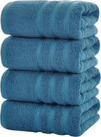 Bath Towels 4 Pack, 30 x 60 Inches, Large 100% Cotton Towels, Comfortable by Velqora