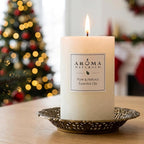 Aroma Naturals Holiday Essential Oil Vanilla & Peppermint Scented Pillar Candle - Image 10