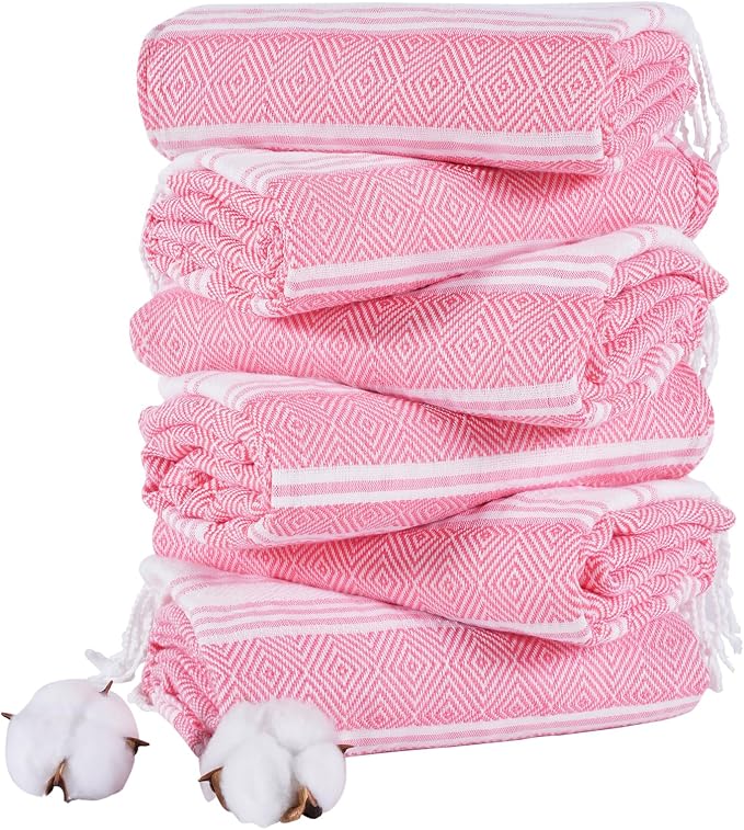 Genovega 6 Packs Oversized Turkish Beach Towels Set Bulk 74"x38" Extra Large by genovega