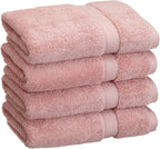 SUPERIOR Egyptian Cotton Pile Hand Towel Set of 4, Ultra Soft Luxury Towels by SUPERIOR