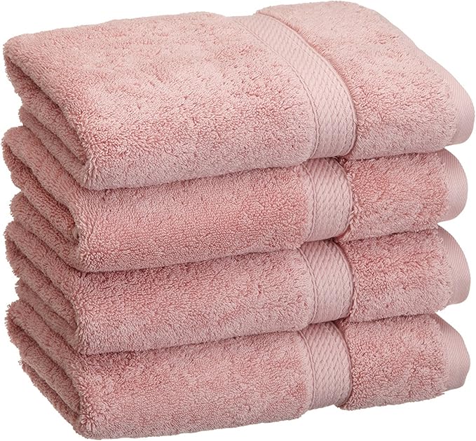 SUPERIOR Egyptian Cotton Pile Hand Towel Set of 4, Ultra Soft Luxury Towels by SUPERIOR