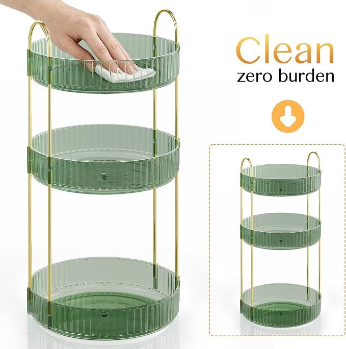 Rotating Makeup Organizer Countertop, Skincare Organizers, Spinning Perfume - Image 7