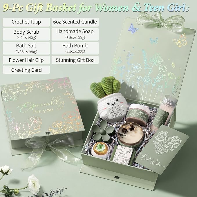 Spa Gifts for Women Bath Gift Set, Vanilla Coconut Spa Gift Baskets Home Bath - Image 2
