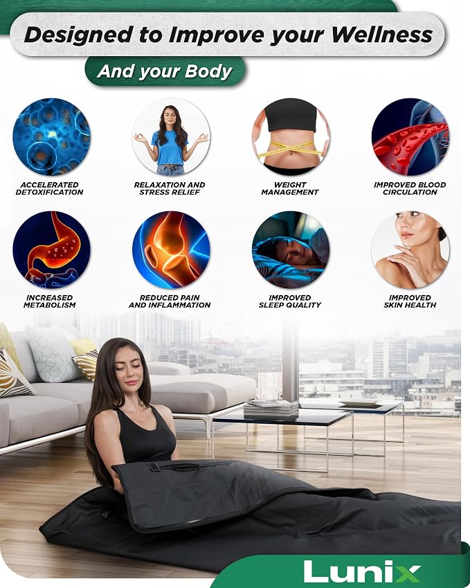 Lunix LX17 Infrared Sauna Blanket, Portable Sauna Bag - Image 8