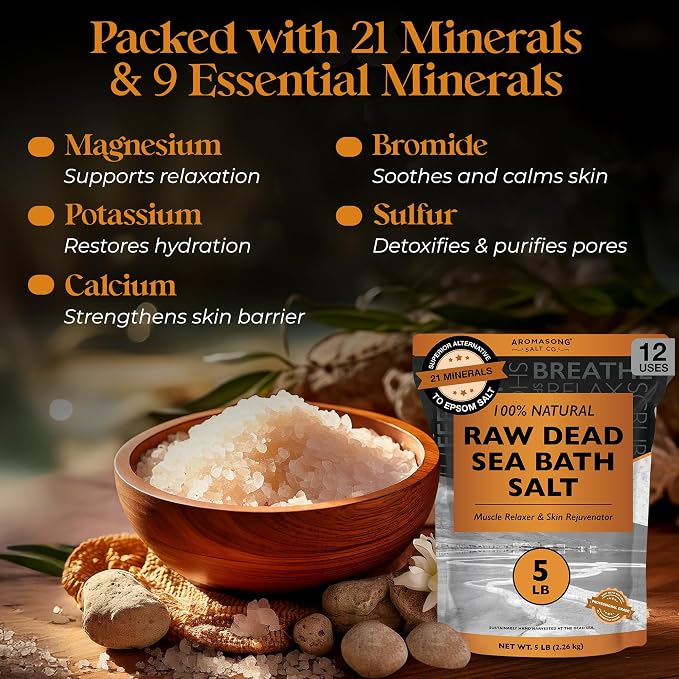 Aromasong Raw Dead Sea Salt for Soaking - Image 3